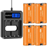 4 szt. 3000mAh akumulatorki zamienne + ładowarka USB do konsoli Xbox One / Xbox One S/Xbox One X/kontroler Xbox One Elite gamepady bateria 1